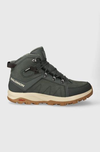 Topánky Salomon Outchill TS CSWP pánske, zelená farba, zateplené