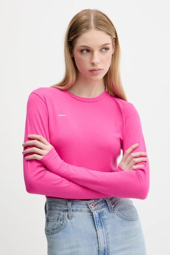 Tričko s dlhým rukávom Pangaia Cotton-Stretch Long-Sleeved Top ružová farba, 10002429