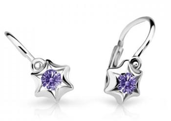 Cutie Jewellery Detské náušnice z bieleho zlata C2159-10-X-2 fialová