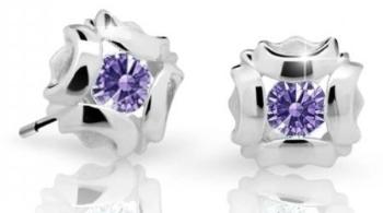 Cutie Jewellery Slušivé detské náušnice z bieleho zlata C2216-30-X-2 fialová
