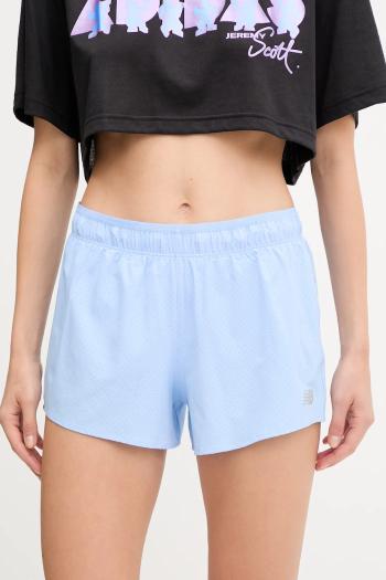 Tréningové šortky New Balance modrá farba, jednofarebné, vysoký pás, WS41286ELE