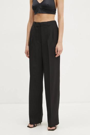 Nohavice Guess dámske, čierna farba, rovné, vysoký pás, W5RB73 WGX02