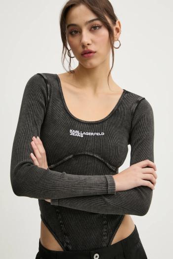 Body Karl Lagerfeld Jeans dámske, šedá farba, A1W17041