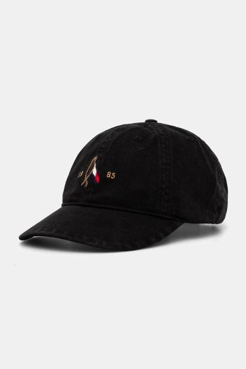 Šiltovka Tommy Hilfiger čierna farba, jednofarebná, AM0AM13348