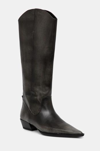 Kožené kovbojské topánky Vagabond Shoemakers CASSIE dámske, čierna farba, na plochom podpätku, 5750-218-17
