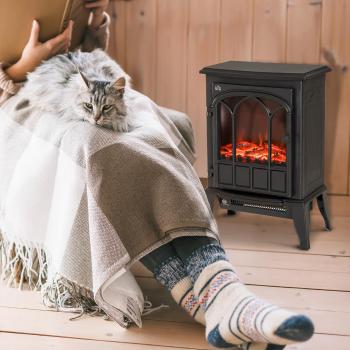 HOMCOM Elektrická krbová kamna s imitací plamene