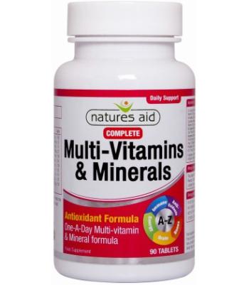 NATURES AID Kompletný MULTIVITAMÍN a minerály Antioxidačná formula, tbl 1x90 ks