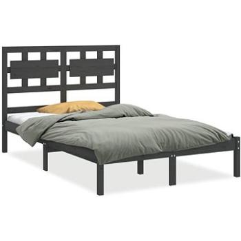 Rám postele sivý masívne drevo 150 × 200 cm King Size, 3105672