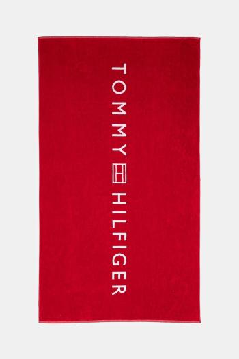 Bavlnený plážový uterák Tommy Hilfiger červená farba, UU0UU00108