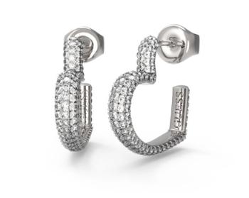 Guess Kruhové náušnice v tvare srdca Beloved JUBE05017JWRHT/U