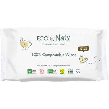 ECO by Naty Unscented 100 % Compostable Wipes vlhčené obrúsky pre deti 56 ks