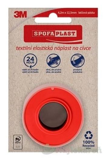 3M SPOFAPLAST č.131N Textilná elastická náplasť 4,2 m x12,5 mm, béžová, na cievke 1 ks