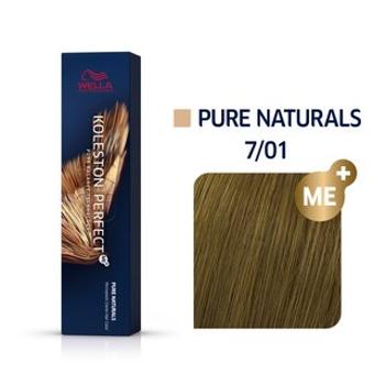 Wella Professionals Koleston Perfect Me+ Pure Naturals profesionálna permanentná farba na vlasy 7/01 60 ml