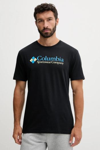 Tričko Columbia CSC Basic Logo pánske, čierna farba, s potlačou, 1680053