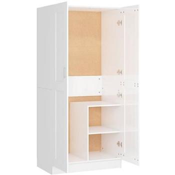 Šatníková skriňa biela s vysokým leskom 803440