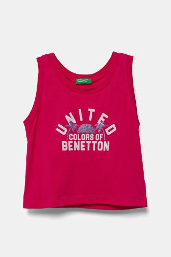 Detský bavlnený top United Colors of Benetton ružová farba, 3I1XCH01Z
