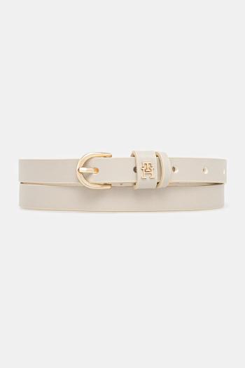 Kožený opasok Tommy Hilfiger béžová farba, AW0AW17759