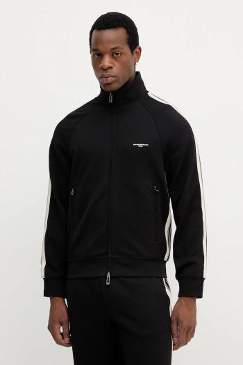 Mikina Emporio Armani čierna farba, s nášivkou, EM002872 AF13488