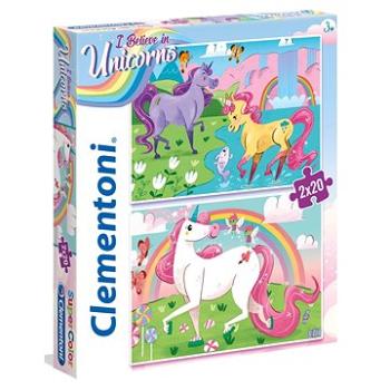 Clementoni Puzzle - Verím v jednorožca 2x20 dielikov (8005125247547)