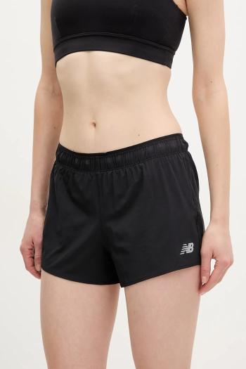 Bežecké šortky New Balance čierna farba, jednofarebné, stredne vysoký pás, WS41286BK