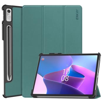 ENKAY LEATHER Zaklápací obal pre Lenovo Tab P11 Pro Gen2 zelený