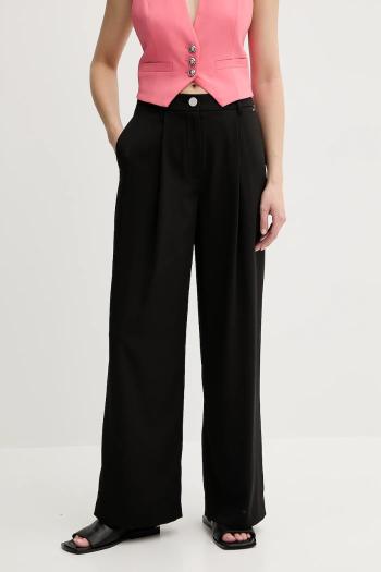 Nohavice Armani Exchange čierna farba, široké, vysoký pás, XW000437 AF12749
