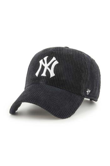 Menčestrová baseballová čiapka 47 brand MLB New York Yankees čierna farba, s nášivkou, B-THCKC17EWS-BK