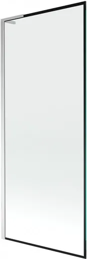 MEXEN/S - Next L vaňová zástena FIX 80 x 150, čierna vzor, chróm 895-080-000-03-70-01