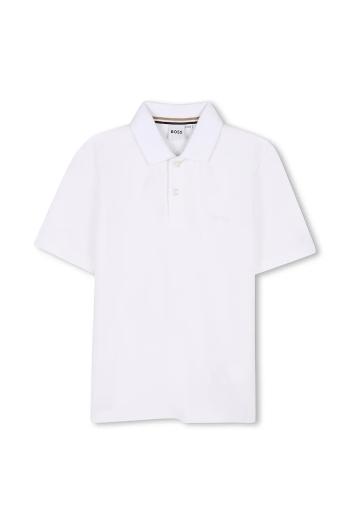 Detské polo tričko BOSS biela farba, jednofarebný, J52042