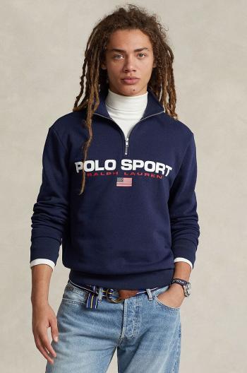 Mikina Polo Ralph Lauren pánska, tmavomodrá farba, s potlačou