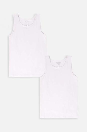 Detský bavlnený top Coccodrillo 2-pak biela farba, BASIC UNDERWEAR