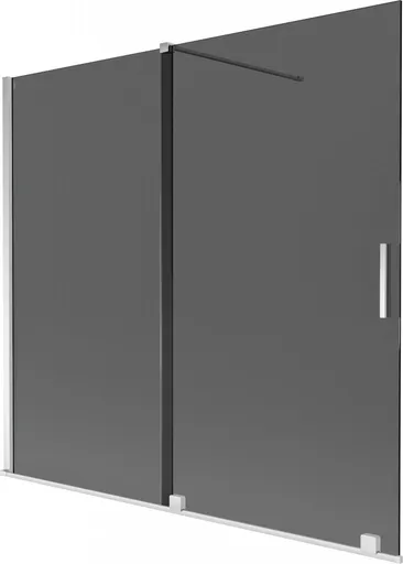 MEXEN/S - Velár dvojkrídlová posuvná vaňová zástena 170 x 150, grafit, chróm 896-170-000-41-01