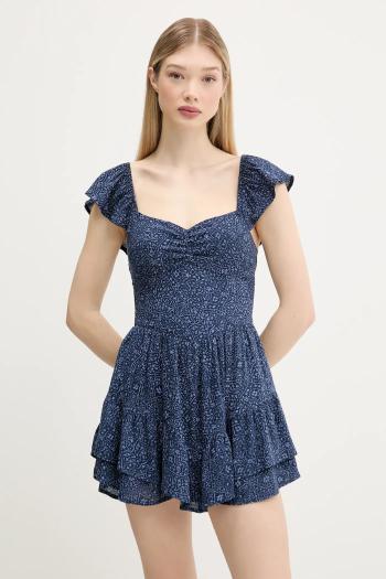 Šaty Hollister Co. tmavomodrá farba, mini, áčkový strih, KI359-5241