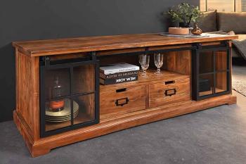 LuxD Dizajnový TV stolík Santuzza 160 cm hnedá akácia