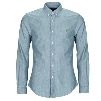 Polo Ralph Lauren  CHEMISE COUPE SLIM EN DENIM  Košele s dlhým rukávom Modrá