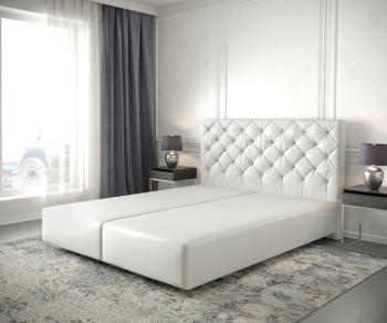 Boxspring posteľ Dream-Great 140x200 cm imitácia kože biela