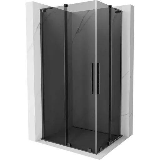 MEXEN/S - Velar L Duo sprchovací kút, posuvné dvere 100 x 90, grafit, gun gray kartáčovaná 871-100-090-02-43-66