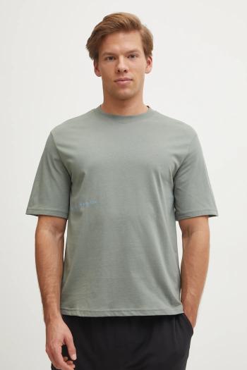 Bavlnené pyžamové tričko United Colors of Benetton zelená farba, jednofarebná, 30964M01W