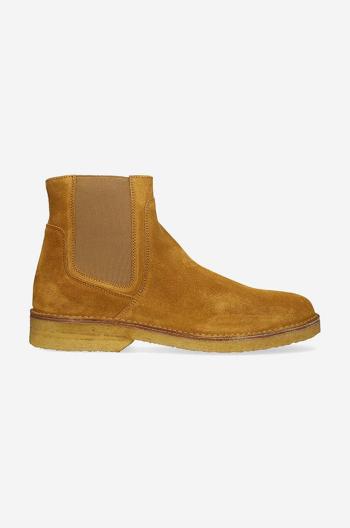 Semišové topánky chelsea A.P.C. Boots Theodore PXBSK-H54252 CARAMEL pánske, hnedá farba