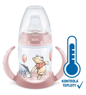 NUK Fľaštička na učenie DISNEY-Medvedík Pú s kontrolou teploty 150 ml ružová