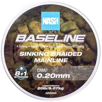 Nash splietaná šnúra baseline sinking braid camo 1200 m - 0,20 mm 9,07 kg