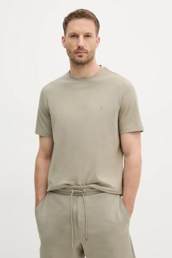 Tričko Michael Kors pánske, zelená farba, jednofarebné, CR451V9HFK