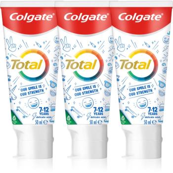 Colgate Total Junior zubná pasta pre dôkladné vyčistenie zubov a ústnej dutiny pre deti 3x50 ml
