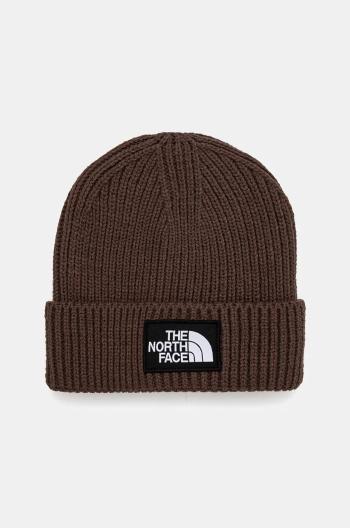 Čiapka The North Face TNF Logo Box Cuffed Beanie hnedá farba, NF0A3FJX1OI1