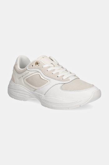 Kožené tenisky Tommy Hilfiger CHUNKY RUNNER béžová farba, FW0FW08130