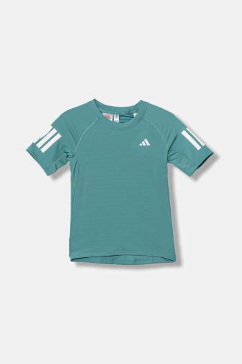 Detské tričko adidas Performance tyrkysová farba, JY2861