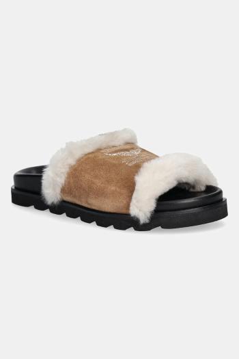 Semišové šľapky ZADIG&VOLTAIRE Teddy hnedá farba, SWCT02081