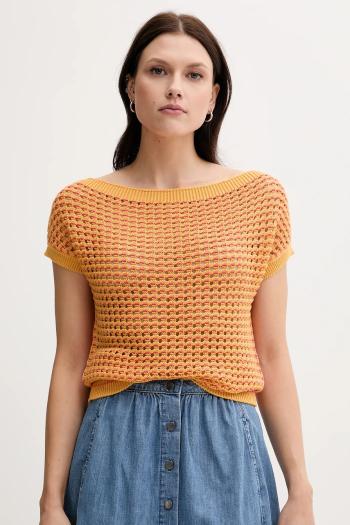 Bavlnený sveter United Colors of Benetton oranžová farba, ľahké, 1394E10DW