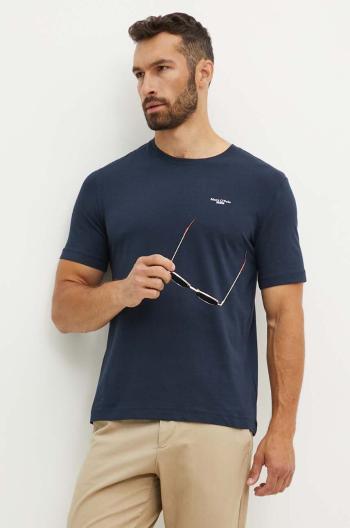 Bavlnené tričko Marc O'Polo DENIM pánske, tmavomodrá farba, jednofarebné, B61202151060