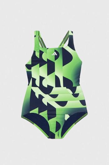 Jednodielne detské plavky adidas Performance zelená farba